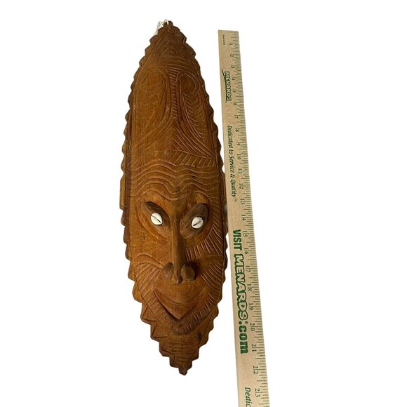 Vintage Large Hand Carved Tribal Mask – Papua New Guinea – 22" Wall Hanging – Sh - Picture 6 of 15